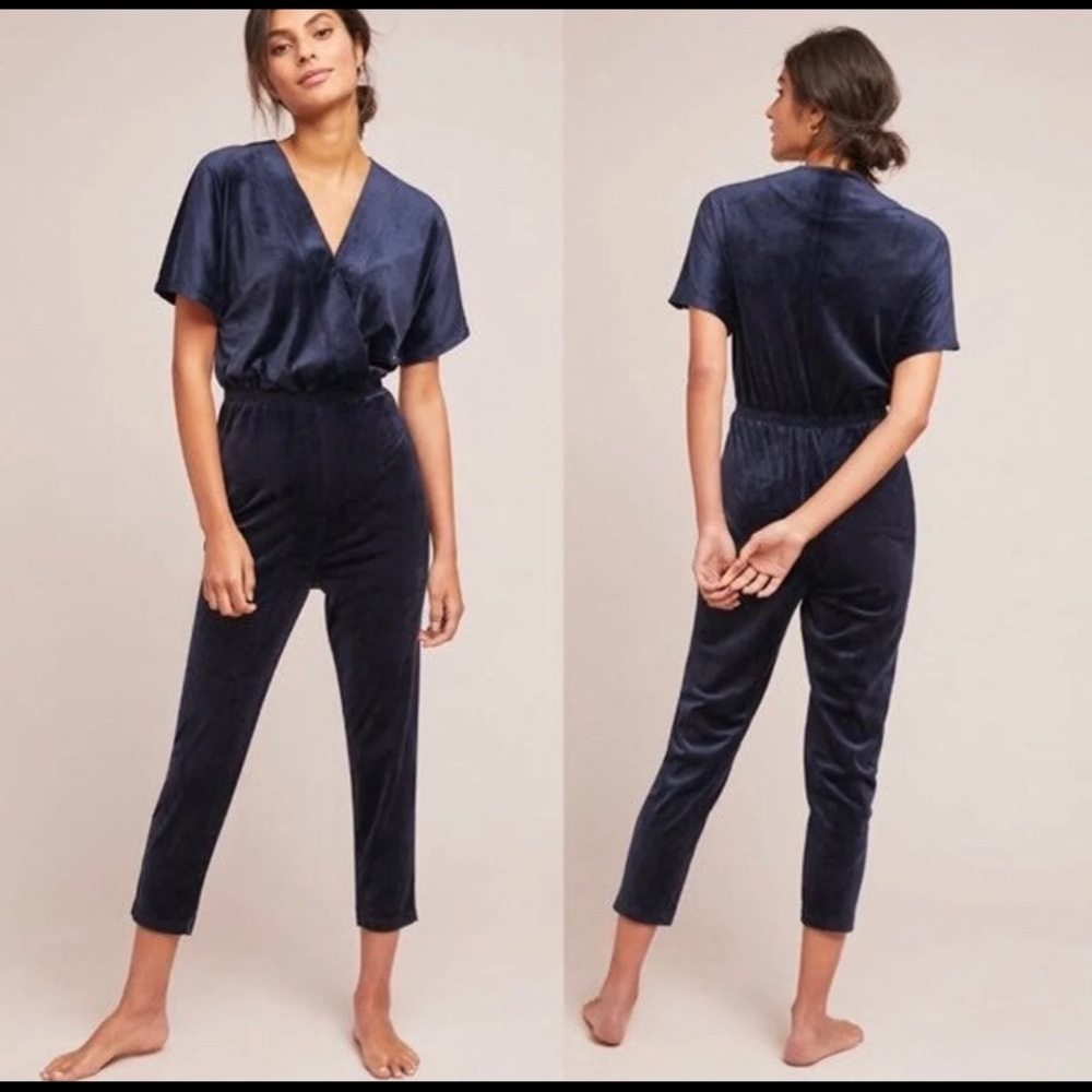 Anthropologie Saturday Sunday Velvet Jumpsuit